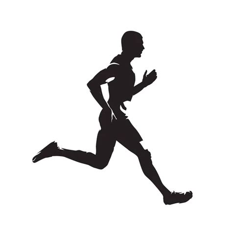 running man isolated vector silhouette sprinting runner side view stock vector image by ©msanca