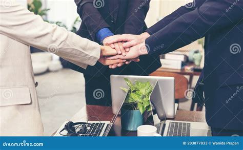 Partners Team Work Joining Hands To Success Together Business Team