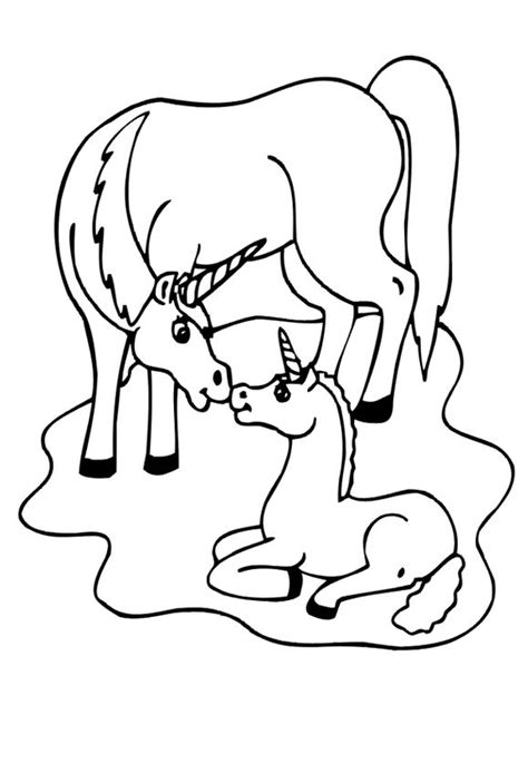Mommy And Baby Unicorn Coloring Pages
