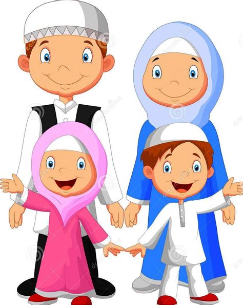 Gambar Kartun Muslimah Bersama Ayah Adzka