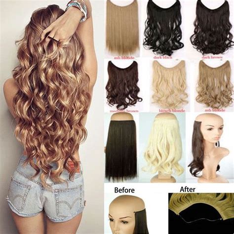 Hidden Invisible Wire Hairpiece Secret One Piece Hair Extensions