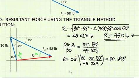 Statics 1 2 Example Vector Addition By Triangle Construction Youtube