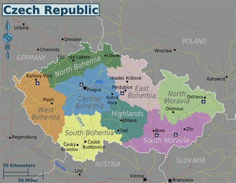 418 x 258 jpeg 46kb. Map of Czech Republic (Regions) : Worldofmaps.net - online ...