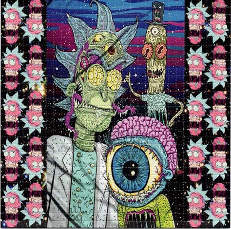 Tripping Rick And Morty Blotter Art Perforated Acid Art