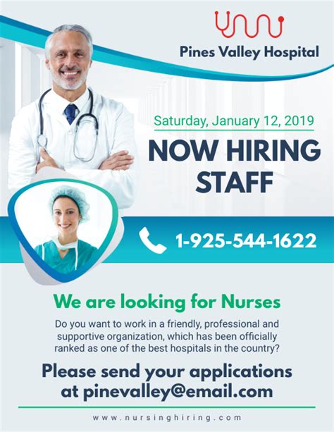 now hiring nursing professionals advert template postermywall