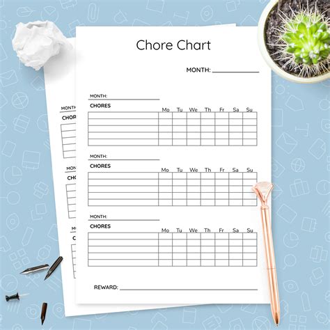 Simple Monthly Chore Chart Template Template Printable Pdf