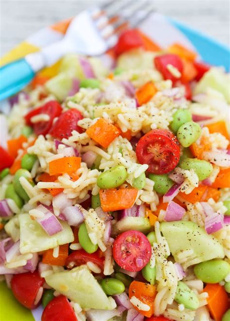 Vegetable Rice Salad For Summer Recipe Veggie Salad Vegetable Side