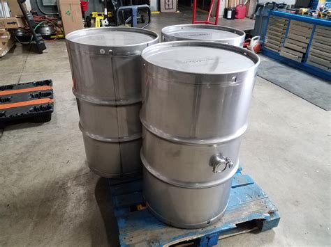 55 Gallon Stainless Steel Drum With 2 Tri Clover Fitting
