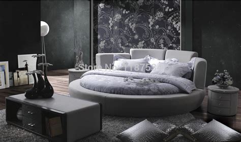 If you like circle bed, you might love these ideas. Bedroom furniture king size large round soft bed fabric ...