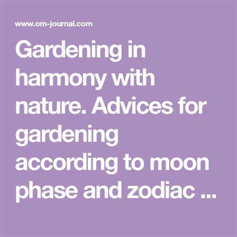 Gardening In Harmony With Nature Advices For Gardening According To