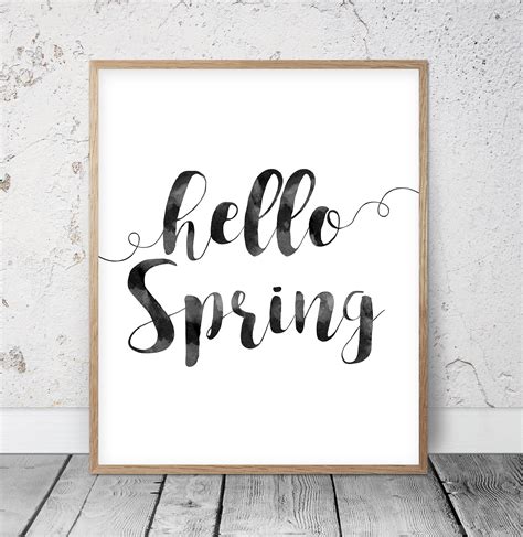 Hello Spring Printable, Spring Home Decor, Happy Spring Sign, Happy Easter Print, Spring ...