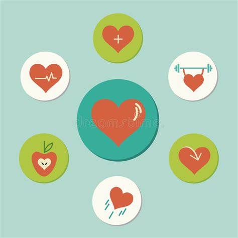 Habits For A Healthy Heart Icon Wheel Stock Vector Illustration Of