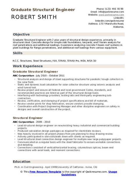 Its only a matter of. Structural Engineer Resume Samples | QwikResume