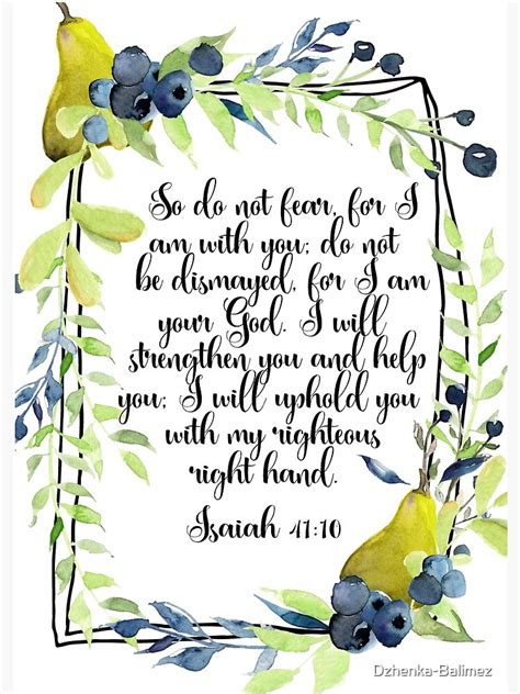 Isaiah 4110 Do Not Fear For I Am With You Watercolor Bible Verse