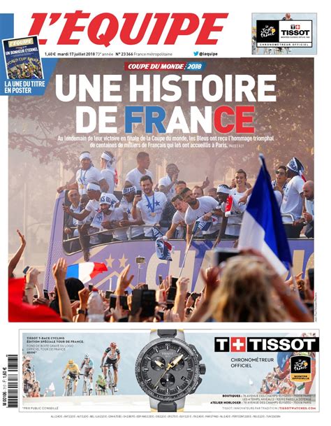 Chaque groupe réalise la une d'un journal. L'ÉQUIPE on Twitter: "UNE HISTOIRE DE FRANCE 🇫🇷 La Une du ...
