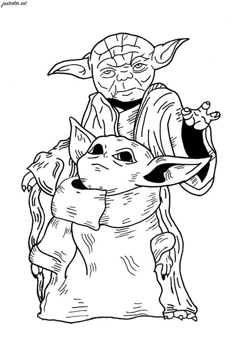 Baby Yoda Cartoon Coloring Pages Baby Yoda Coloring Pages For Kids
