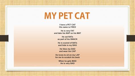 A Little Dose Of Me Animal Poem My Big Fat Cat