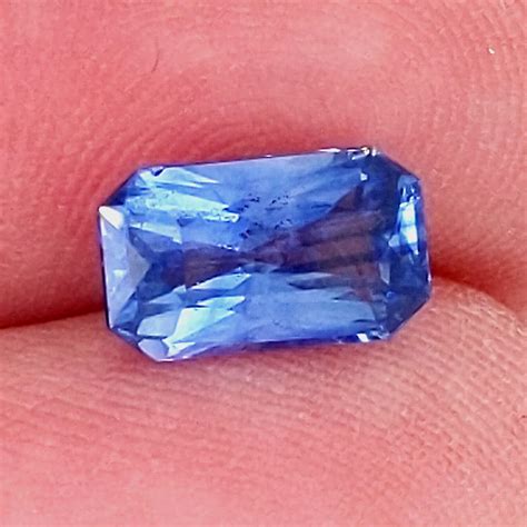 Gil Certified Cornflower Blue Sri Lanka Emerald Cut Blue Sapphire 266