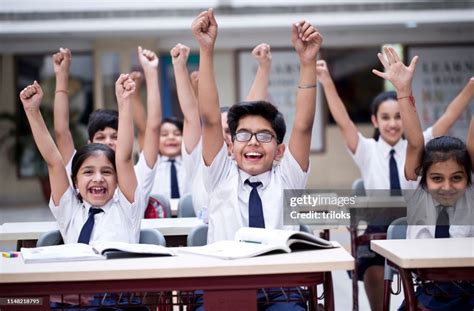 Children Cheering In Classroom High Res Stock Photo Getty Images