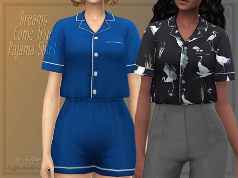 Dreams Come True Pajama Shirt Sims 4 Clothing Pajama Shirt Sims 4