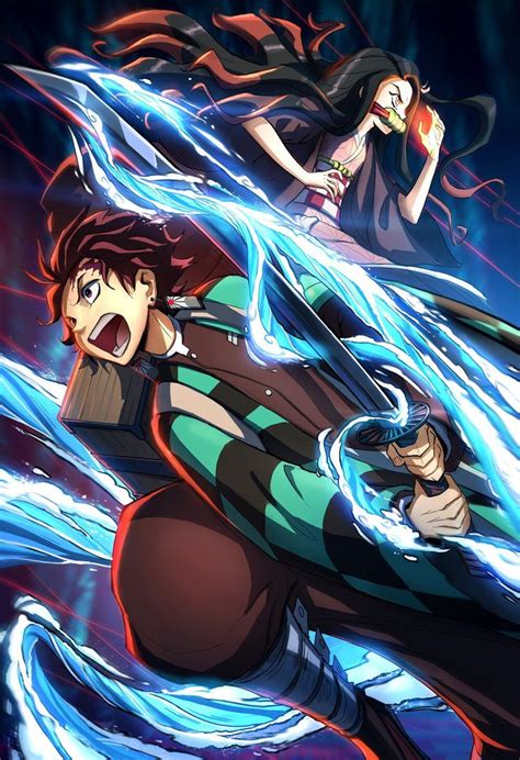 Demon Slayer Kimetsu Yaiba Tanjiro And Nezuko Fighting Poster By