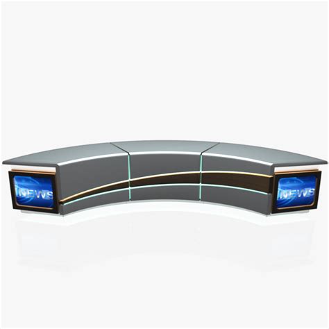Virtual Tv Studio News Desk 4 3d Model Flatpyramid