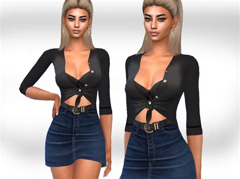 Denim Skirt Outfit By Saliwa At Tsr Sims 4 Updates