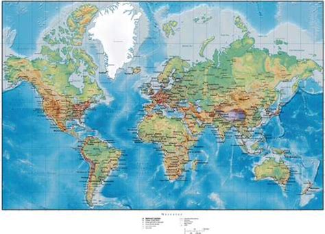 Random geography or world quiz. Digital World Terrain map in Adobe Illustrator vector format plus JPEG format MC-EUR-954786