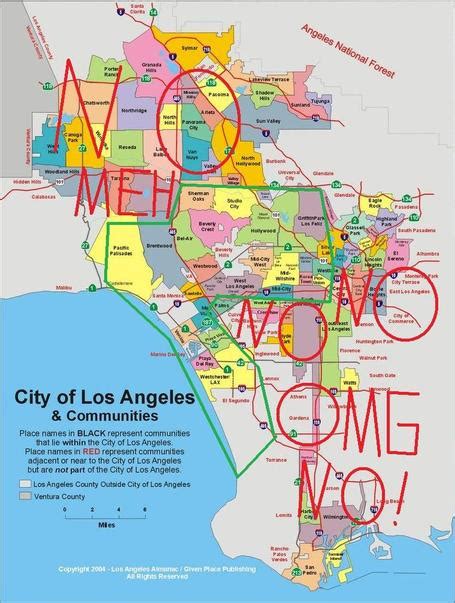 Los Angeles Map Of Neighborhoods Map