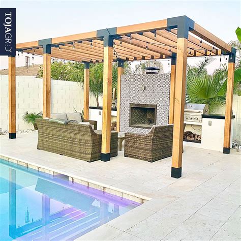 You Re Not Dreaming This Really Is A Poolside 10 X20 Triple Pergola Build With Knect Top