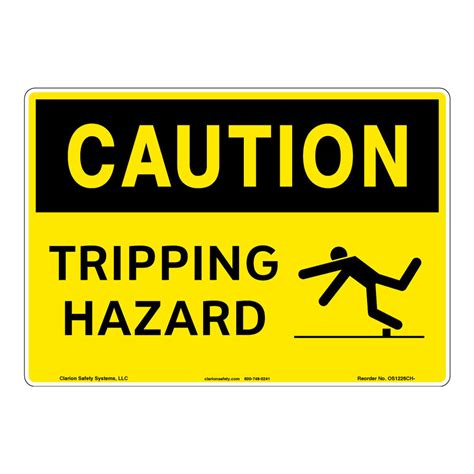 Cautiontripping Hazard Sign Os1226ch Sign