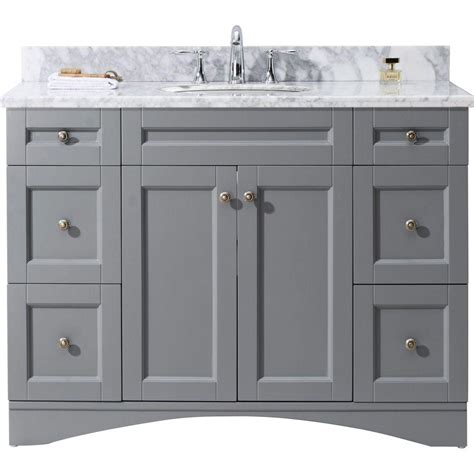 Our furniture, home decor and accessories collections feature marble top bathroom storage cabinet in quality materials and classic styles. Virtu USA Elise 49 in. W Bath Vanity in Gray with Marble Vanity Top in White with Round Basin-ES ...