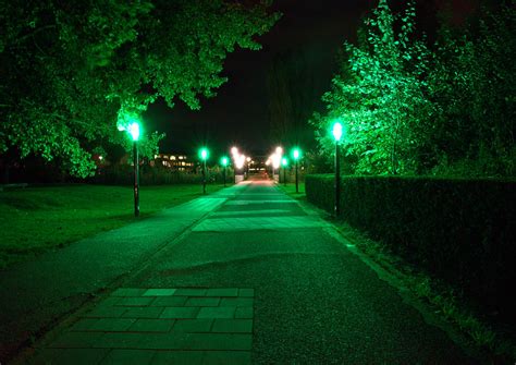 Green Lights Urban Night Photography Night Photography Green