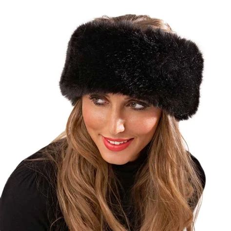 russia style fox fur hat for women faux fluffy headband russian winter thick warm ears fashion