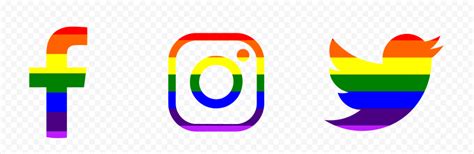 Hd Facebook Instagram Twitter Rainbow Logos Icons Png Citypng