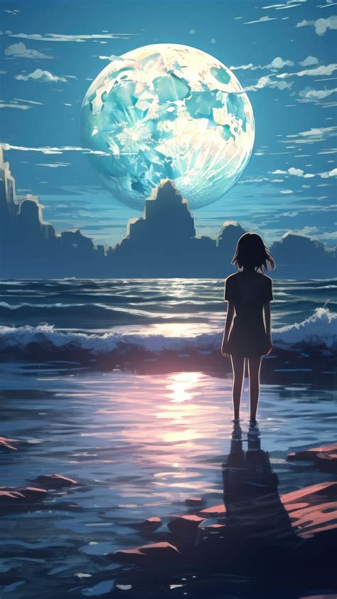 2160x3840 Standing In Water Anime Girl 5k Sony Xperia Xxzz5 Premium