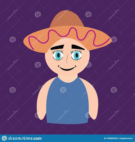 Boy Wearing Mexican Hat Vector Illustration Decorative Design Stock