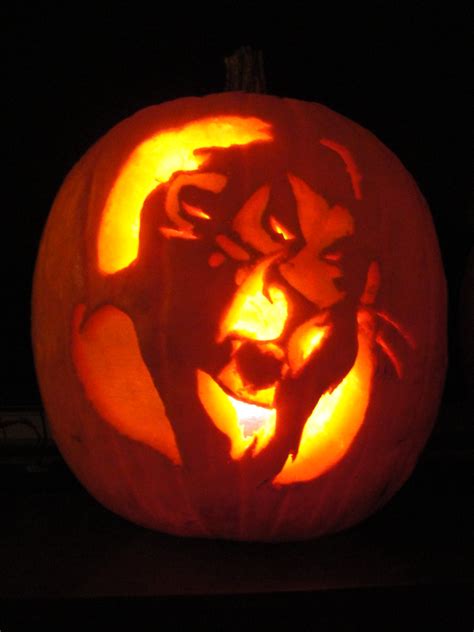 Scar Lion King Character I Carved Into A Pumpkin For