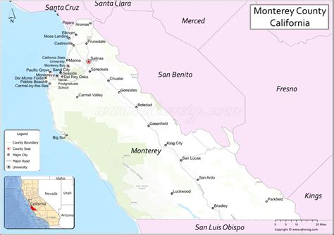 Monterey County Map California Cities In Monterey Country Places To