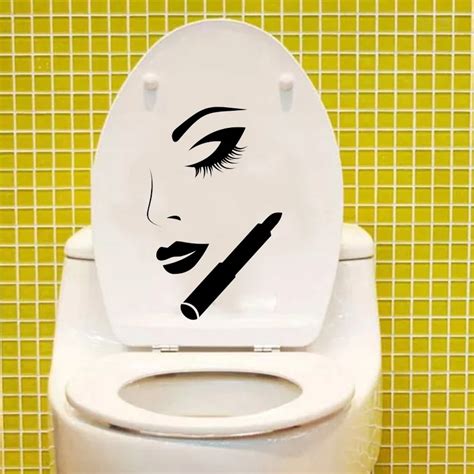 Beauty Woman Bathroom Vinyl Wall Decal Toilet Decal Fashion Decor Ws In Wall Stickers From