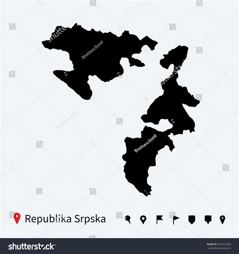 High Detailed Vector Map Of Republika Srpska Royalty Free Stock