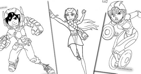 An early test i animated of honey lemon for disney's big hero 6. Printable coloring pages of Hiro, Baymax, Honey Lemon and ...