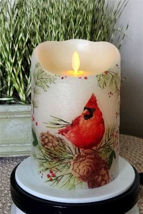 Extra Large Cardinal Flameless Candle Cardinal Flameless Candle