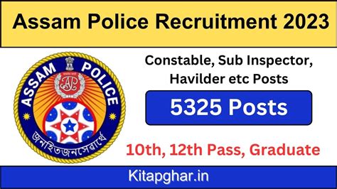 Assam Police Recruitment 2023 Apply Online For 5325 Posts Kitapghar In