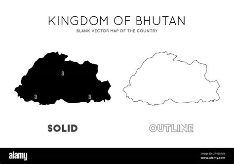 Carte Du Bhoutan Carte Vectorielle Vierge Du Pays Frontières Du