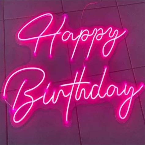 Happy Birthday Led Neon Sign Neon Logo Wall Signs Birthday Etsy