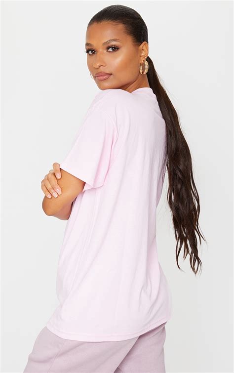 Prettylittlething Pale Pink Oversized T Shirt Prettylittlething Ie