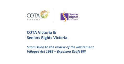Submission To The Review Of The Retirement Villages Act 1986 Exposure