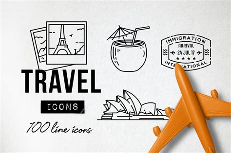 100 Travel Icons Set Expanded Outline Icons ~ Creative Market