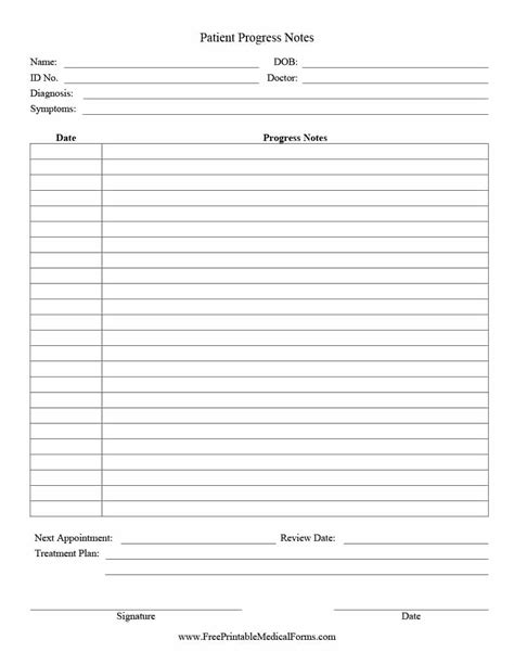 Printable Case Notes Template